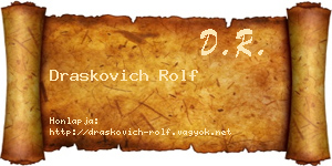 Draskovich Rolf névjegykártya
